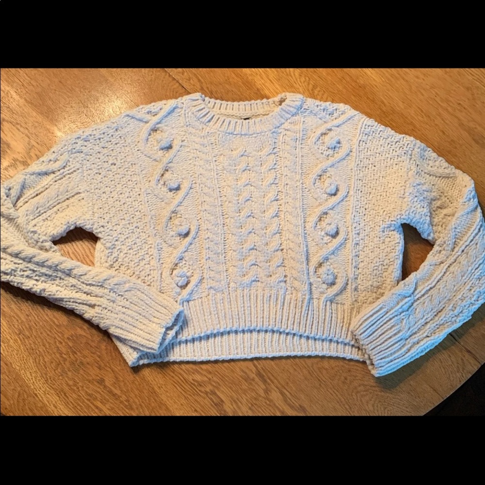 NWT cropped chenille knit sweater